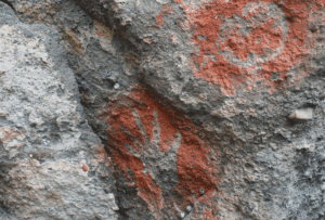Hand print on cave