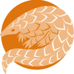 Orange pangolin graphic