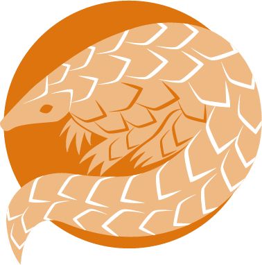 Orange pangolin graphic