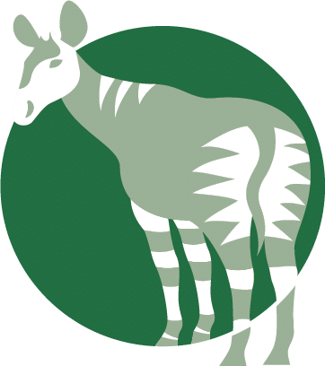 a green/grey zebra infront of a green circle