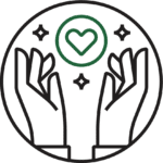 Hands and heart icon