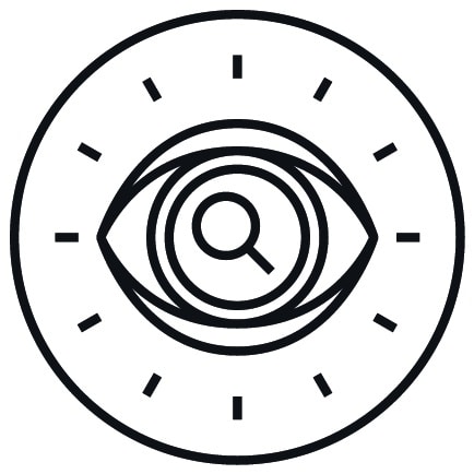 Eye with search symbol icon