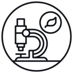 Microscope and leaf icon