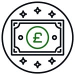line drawing of a money bill