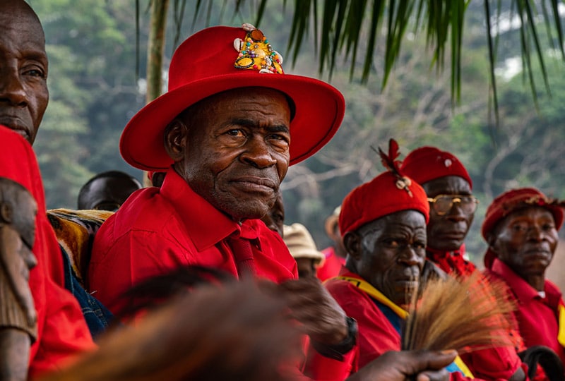 Community leaders in ceremonial dress