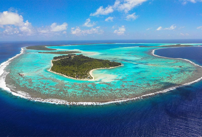 drone shot of island