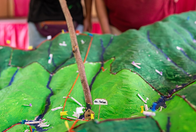 Terian village on the 3D map of the watershed
