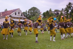 Indigenous Peoples taking part in traditional activities.