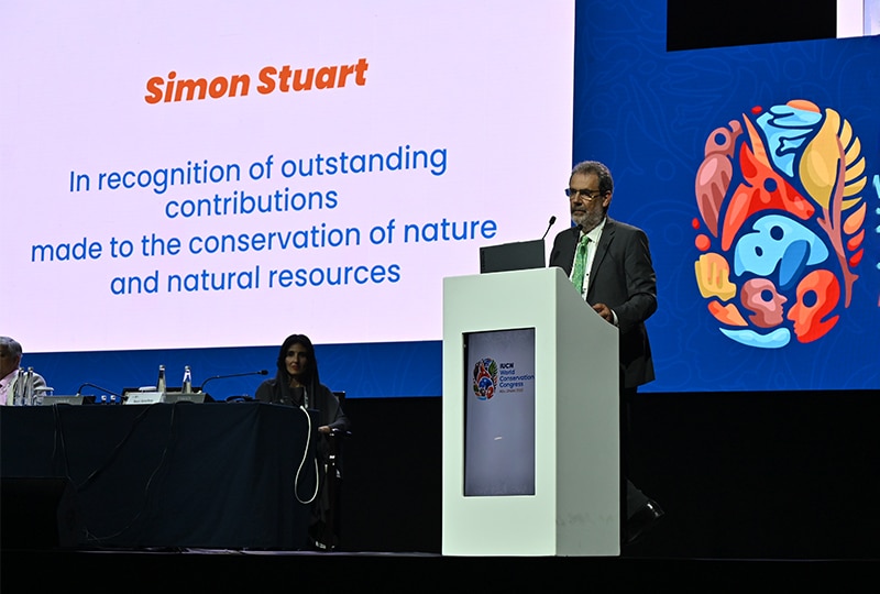 Simon speaking at IUCN WCC