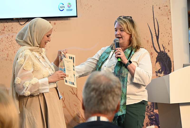 Kristen Walker at IUCN WCC 2025 by Geanie Cresswell_2300 copy Kristen presenting an award